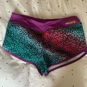 Multi colored Janji running shorts